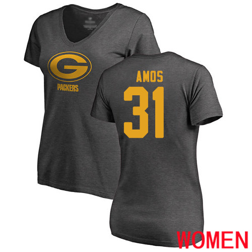 Green Bay Packers Ash Women #31 Amos Adrian One Color Nike NFL T Shirt